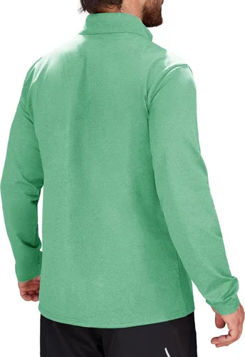 Vista 45 de MAGCOMSEN Sudadera de golf de manga larga con forro polar para hombre, con cremallera de 1/4, térmica, para correr