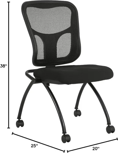 Vista 2 de Eurotech - Silla de asiento abatible sin brazos, color negro (juego de 2)
