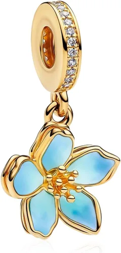 Vista 59 de Abalorios de plata de ley 925 para pulseras, dijes de amor y corazón, flor de cerezo, joyería para mujer