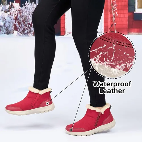 Vista 5 de TIOSEBON Botines de invierno para mujer, antideslizantes, resistentes para caminar, senderismo