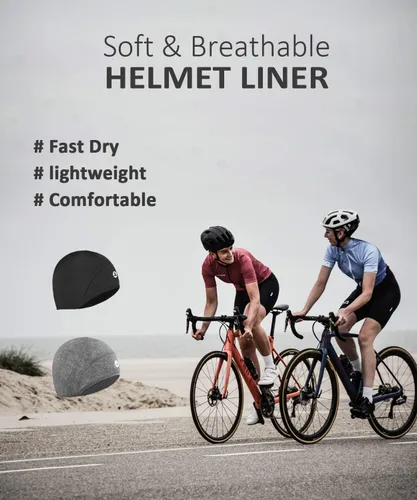 Vista 9 de Lightweight Thermal Skull Cap Ears Warm Cycling Helmet Liner Winter Running Beanie Hats Sweat Wicking