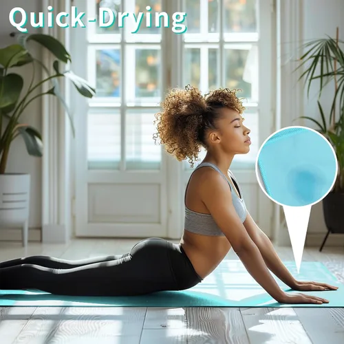 Vista 3 de MIAOMIAO Juego de toallas antideslizantes para yoga caliente, microfibra súper absorbente, 24.5 x 72 pulgadas, diseño antideslizante, sin lesiones
