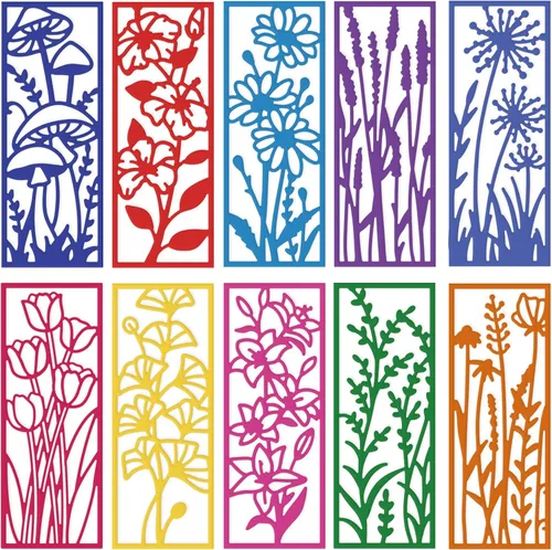 Vista 2 de ORIGACH 10 piezas de metal para marco de plantas de flores, troqueles de corte para primavera, verano, otoño, temas de flores, troqueles de metal