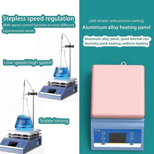 Vista 5 de 5L Lab Magnetic Stirrer,200-2000 RPM,600W,Temperature/Speed Adjustment,Digital Display Heating,with Stir Bar/Fuse/Bracket/Temperature Probe