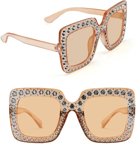 Vista 6 de Gafas de sol de moda para mujeres y hombres, gafas de sol retro de gran tamaño, gafas de sol de Halloween, accesorios de discoteca cuadrada