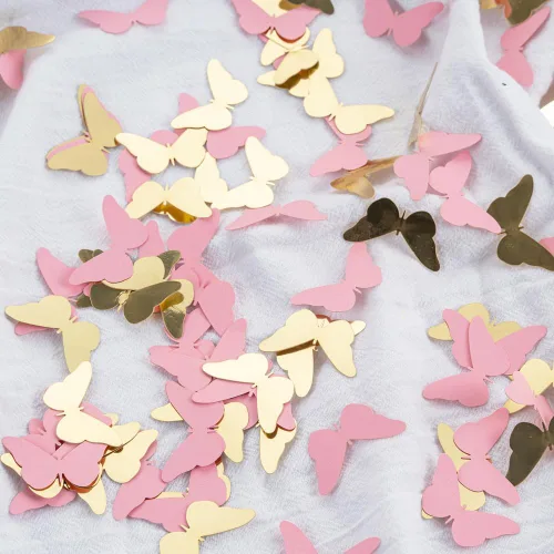 Vista 4 de 300 piezas de oro rosa mariposa confeti mariposa baby shower decoración primavera boda despedida de soltera cumpleaños decoración de mesa