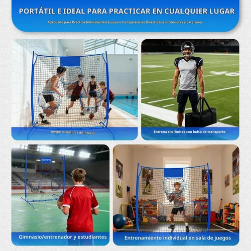 Vista 9 de Football Throwing Target Net, Quarterback Training Equipment with CarryBag