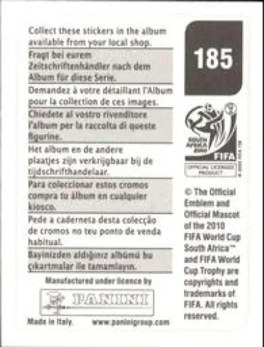Vista 2 de Pegatinas de la Copa Mundial de la FIFA de Panini 2010 #185 John Terry England - Adhesivo oficial de álbum de fútbol (2 pulgadas x 1.5 pulgadas)