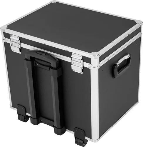 Vista 5 de Gdrasuya10 Caja de almacenamiento de archivos portátil con asa, carrito con cerradura con ruedas, organizador de archivos de letras de metal, caja