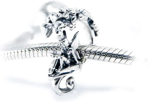 Vista 2 de Colgante de plata de ley irlandesa S925, diseño de hada irlandesa de trébol de la buena suerte, hada voladora mágica, regalo del día de San