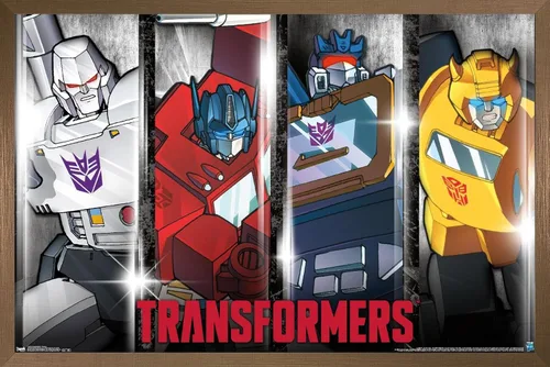 Vista 15 de Trends International Hasbro Transformers - Póster de pared clásico, 14.725 x 22.375 pulgadas, versión enmarcada de madera de granero