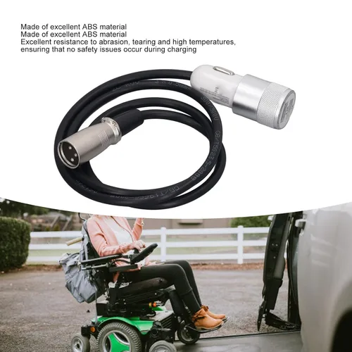 Vista 5 de 12-24V Electric Motor Power Fast Charging Line Accessory BC04 2PD60W Wheelchair Joystick Controller Charging Cable ABS