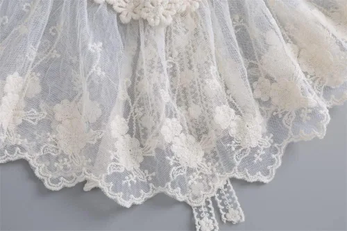 Vista 5 de DNLKWGO Elegante cuello falso de encaje hueco mini chal para mujer, collar decorativo para vestido
