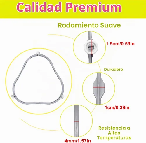 Vista 4 de Anillo de soporte para plato giratorio de microondas W11252182 de 7.48 pulgadas, pieza de repuesto de soporte de bandeja de vidrio, apto