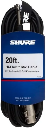 Vista 3 de Shure Cable C15AHZ de 15 pies con enchufe de teléfono de 1/4 pulgadas en el extremo del