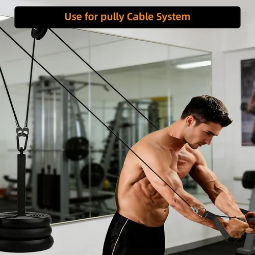 Vista 5 de LFJ Cable de repuesto para máquina de poleas, cable de acero resistente de 32.8/65.6/98.4 pies para sistema de polea de elevación de peso, cable