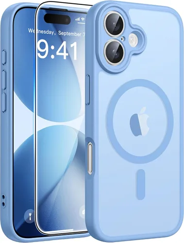 Vista 297 de FNTCASE - Funda para iPhone 16 Pro: magnética, mate, translúcida, de grado militar, protectora contra caídas, resistente, fina, duradera y a prueba