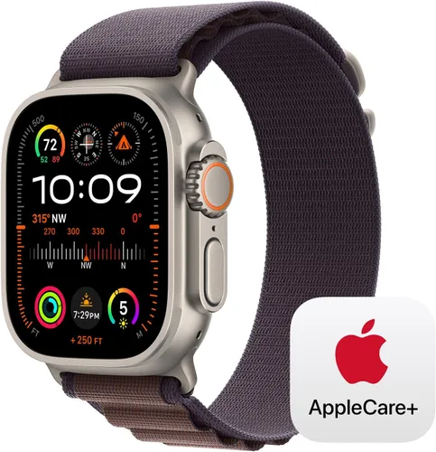 Vista 9 de Apple Watch Ultra 2 [GPS + Celular 49mm] Smartwatch con caja de titanio resistente y correa Blue/Black Trail Loop S/M. Rastreador de fitness