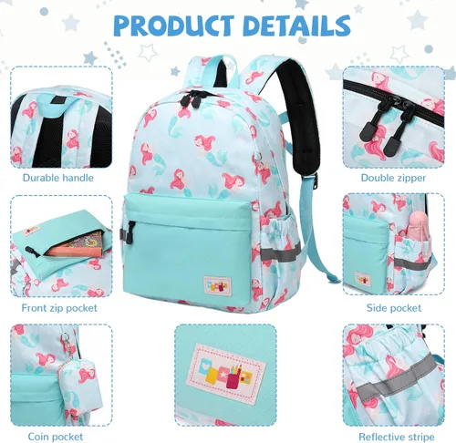Vista 3 de Mygreen Mochila preescolar, mochilas para niños pequeños con correa en el pecho, Modernoajustado
