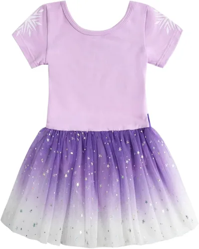 Vista 5 de EQSJIU Leotardos de ballet de unicornio con tutú para niñas pequeñas, vestido de falda de tul de algodón para bailar