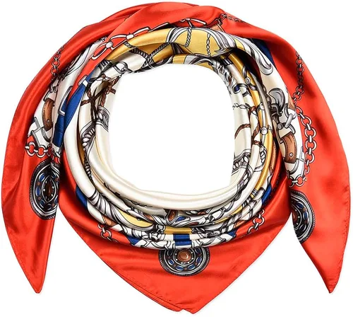 Vista 91 de corciova - Bufanda cuadrada grande para mujer, diadema sedosa para cabello rizado, lazo para dormir por la noche, bandana a la moda, 35 x 35