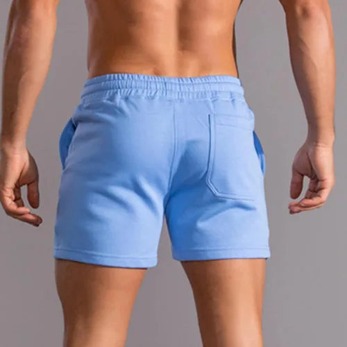 Vista 4 de Muscularfit Mens Sweat Shorts Outdoor Sport Gym Athletic Shorts Comfortable Drawstring Fitness Sport Shorts with Pockets