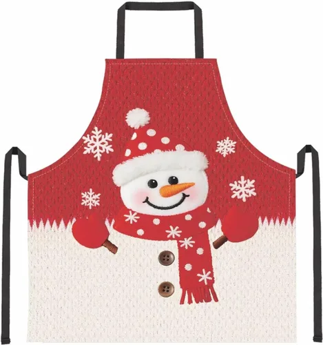 Vista 131 de Dreaweet Delantal de cocina unisex con cuello ajustable de Navidad