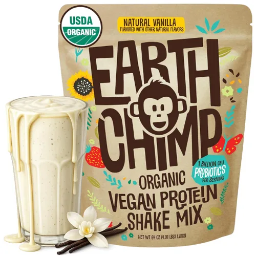 Vista 11 de EarthChimp Proteína Vegana Orgánica en Polvo - con Probióticos - Sin OMG, Sin Lácteos, Sin Suero, Proteína en Polvo a Base de Plantas para Mujeres