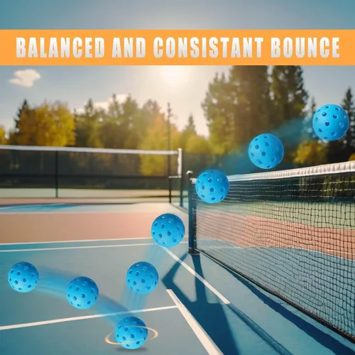 Vista 5 de FASIUCHOI Paquete de 6 pelotas de pickleball con 40 agujeros, pelotas de pickleball de alta durabilidad, pelotas de pickleball para exteriores