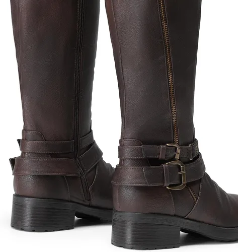 Vista 6 de DREAM PAIRS Botas de equitación hasta la rodilla para mujer de pantorrilla ancha