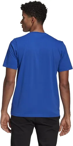 Vista 2 de ADIDAS Men's Essentials Embroidered Linear Logo Tee BlueWhite
