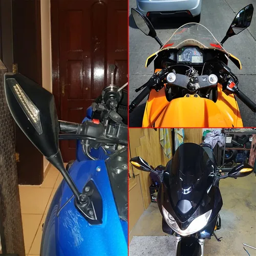 Vista 3 de Espejo retrovisor LED para motocicleta, retrovisor, retrovisor, retrovisor, retrovisor, retrovisor, espejos retrovisores para Yamaha YZFR15 XT660