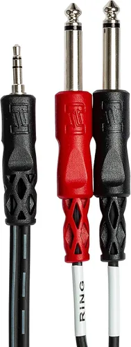 Vista 7 de HOSA Paquete de cables estéreo TRS a Dual 1/4" TS Breakout (3 pies)