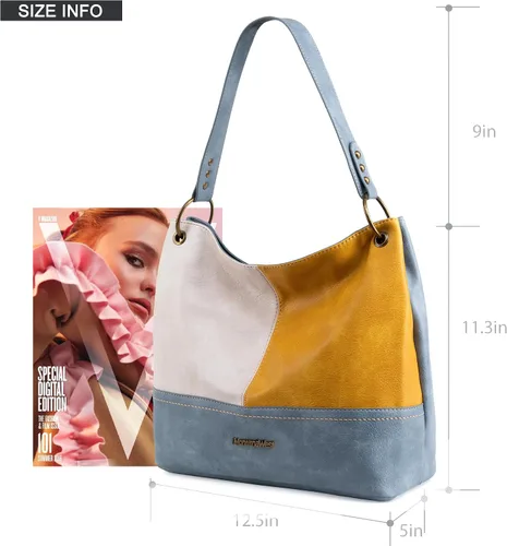 Vista 6 de Montana West Bolso Hobo para mujer con asa superior y bolsillos con cremallera