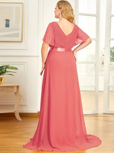 Vista 3 de Ever-Pretty 09890 Maxi vestido de fiesta de noche, con cuello en V doble, para mujer
