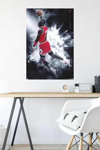 Vista 4 de Michael Jordan - Póster de pared Burst, 34 pulgadas de largo x 22.4 pulgadas de ancho, versión sin marco