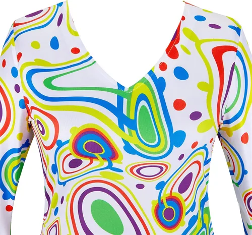 Vista 5 de Parlsdy Trajes de los años 60 y 70 para mujer, disfraz hippie para mujer, vestido de los años 70 para mujer, vestido de discoteca genial