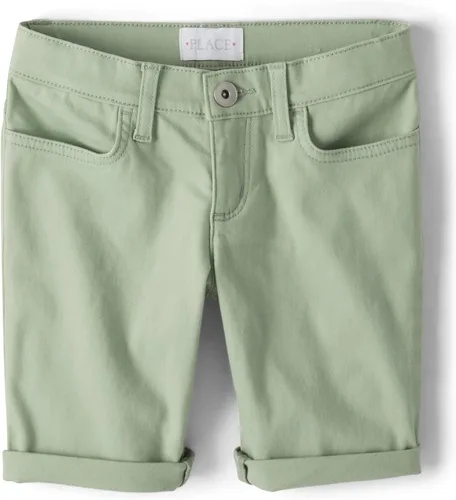 Vista 10 de The Children's Place - Pantalones cortos sólidos para niñas Aguamarina/rosa/amarillo/naranja Brights paquete de 4