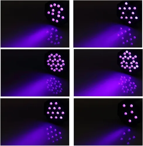 Vista 2 de Luces negras, U`King 72 W 36 LED, luz negra UV con brillo en la oscuridad, suministros de fiesta por DMX y control remoto para iluminación