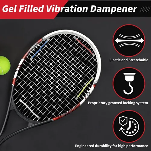 Vista 3 de SPORTIC 8 piezas de amortiguador de raqueta de tenis, amortiguador de golpes de raqueta para reducir la vibración, amortiguador de vibración