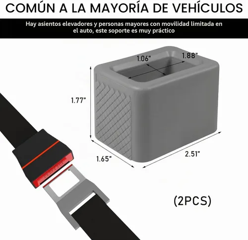 Vista 2 de Ohleats 2 piezas de soporte para hebilla de cinturón de seguridad, hebilla de silicona que eleva el cinturón de seguridad para facilitar el acceso