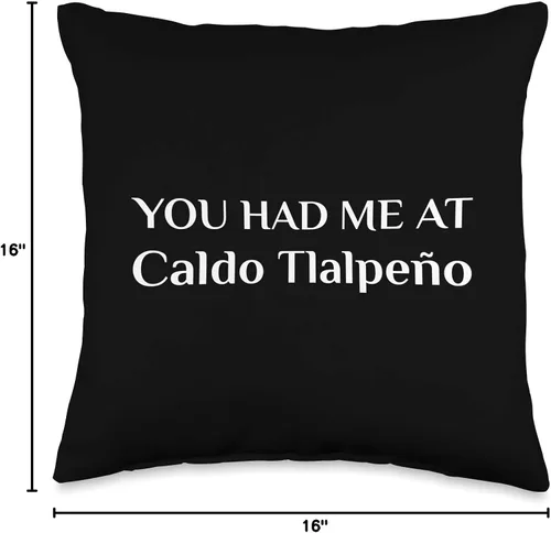 Vista 4 de Caldo Tlalpeno - Almohada para amantes de la comida mexicana, 15.7 x 15.7 in, multicolor