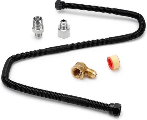 Vista 9 de Stanbroil Kit Conector de Línea de Gas Flexible sin Silbato de 3/8" X 12" para Hoguera de Gas Natural o LP y Chimenea para fogata y chimenea NG