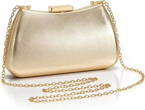 Vista 21 de Bolso de mano para mujer con cadena, elegante bolso de noche para bodas, bailes, cócteles y formales A Style 13-negro