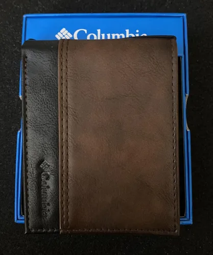 Vista 2 de Columbia Cartera Slimfold 31CP220050 en dos tonos marrón + caja de regalo, Marrón, Minimalista