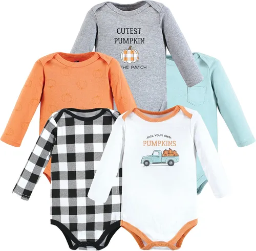 Vista 91 de Hudson Baby baby-boys Cotton Long-sleeve Bodysuits 5-pack