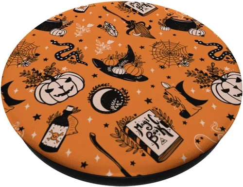 Vista 2 de Bonitos popSockets retro de brujería para Halloween, PopSockets intercambiables