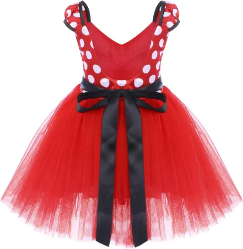 Vista 46 de IWEMEK - Maillot de ballet con diadema para niña con lunares, disfraz con diadema, leotardo