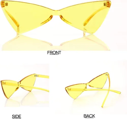 Vista 4 de OLIN Yoela Triangle Rimless Sunglasses One Piece Colored Transparent Sunglasses For Women and Men