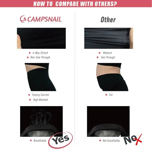 Vista 3 de CAMPSNAIL - Paquete de 4 leggings de cintura alta para mujer suaves pantalones de yoga adelgazantes y con control del abdomen para entrenamiento